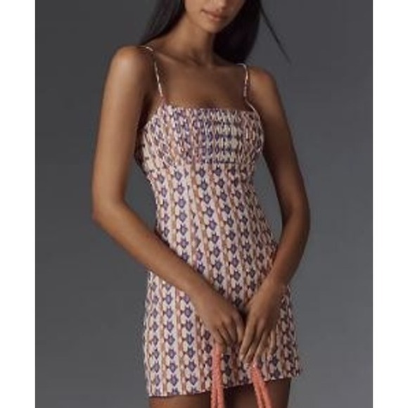 Maeve  Sleeveless Linen Slim Mini Dress Anthropology Size 6 - Picture 1 of 14